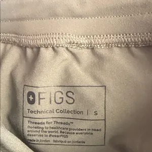FIGS Kade Moss Green scrub Pants with tan Drawstring Sz S thumbnail 2