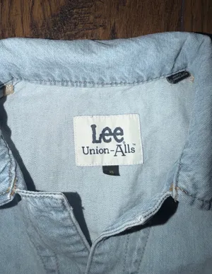 Lee X-small Women's Light Blue Denim Jumpsuit Union-Alls Zip Long Sleeve thumbnail 3