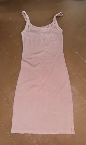 Sleeveless Ribbed Bodycon Dress in Taupe thumbnail 1