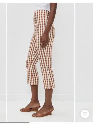 NWT FAITHFULL Valeria Capri Pants in gingham cedar thumbnail 4
