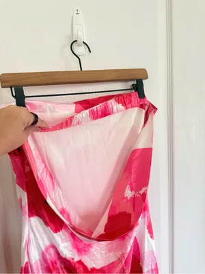 Peppermayo Strapless Pink & Red Floral Midi Dress thumbnail 4