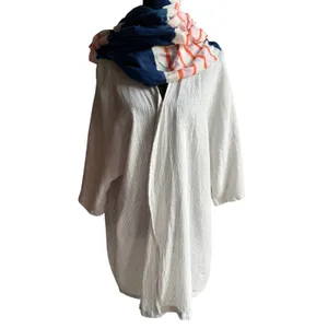Tahari Linen Blend Open Front Cardigan Wrap One Size Coastal Resort Cover Up thumbnail 2
