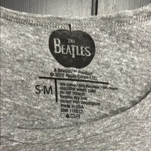 The Beatles Gray and Red Crop Top with Heart Graphic thumbnail 2