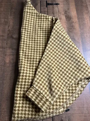 Collection XIIX Women's Houndstooth Fleece Poncho Cape Shawl Wrap L/XL Beige thumbnail 14