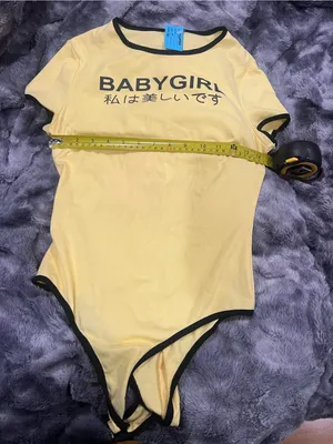 BabyGirl Yellow women’s One-Piece Bodysuit with Black Trim thumbnail 3