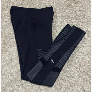 ALO YOGA 7/8 High Waist Black Moto Leggings Size Small thumbnail 2
