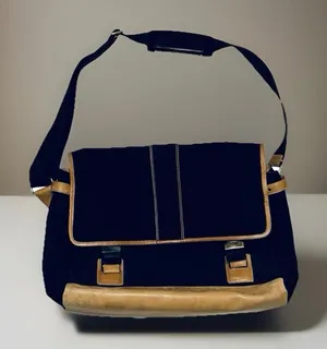 Vintage Coach Black Canvas Leather Messenger Briefcase Laptop thumbnail 1