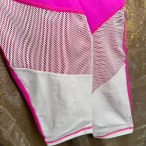 White Fox Active Alexis‎ Hot Pink Fuchsia Panel Leggings Large NWT thumbnail 6