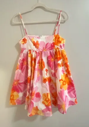 Revolve Sau Lee Mini Dress Pink and Orange Flowers 2 thumbnail 1