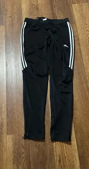 Adidas unisex Black Joggers with White Stripes are a size medium. thumbnail 5