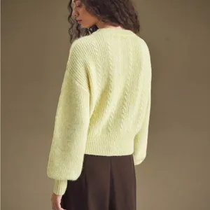 SHEIN Light Yellow Wool Blend Sweater thumbnail 2