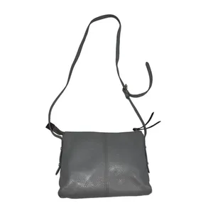 Fossil Jenna Top Zip Gray Pebbled Leather Crossbody Handbag Purse thumbnail 2
