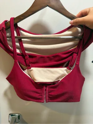 Kirra Wine Red Front-Closure Bikini Set Top Medium Bottoms Large thumbnail 3