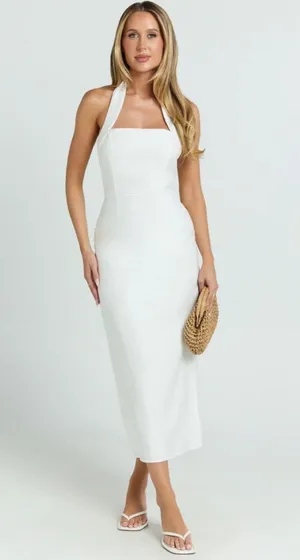 Showpo White Halter Dress thumbnail 1