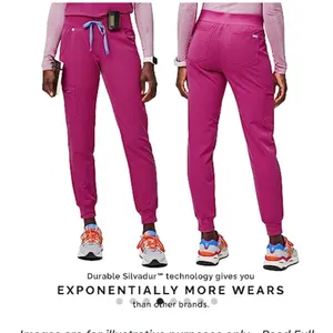 NWT FIGS Zamora™ Jogger Scrub Pants 2.0 (Raspberry) XXS PETITE thumbnail 4