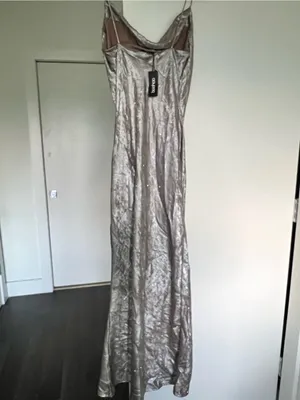 Boohoo Metallic Silver Cowl Slip Dress thumbnail 2
