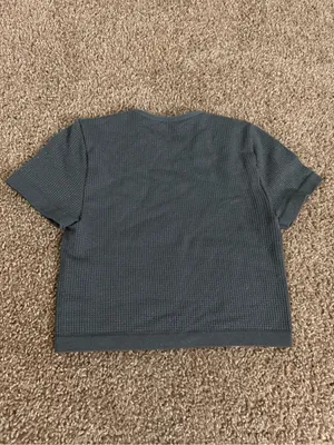 Wild Fable Small Slate Blue Glitter Shimmer Ribbed Crop Tee Short Sleeve Gym thumbnail 8