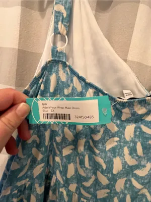 Gilli Blue and White Printed Wrap Maxi Dress thumbnail 4