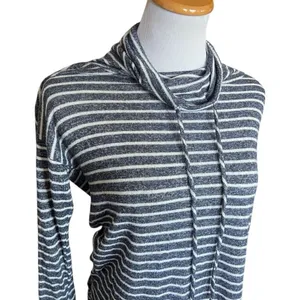 Womens Madeline Sparklestein Striped Mock Neck Pullover Top Blouse - Sz S thumbnail 2