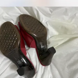 Aerosoles Red leather chunky heel mules thumbnail 6