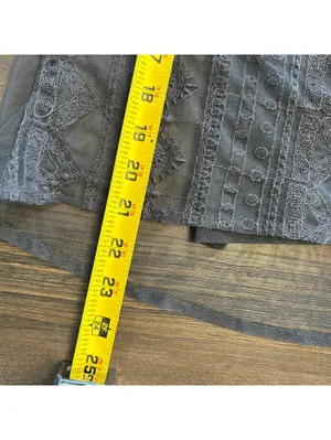 American Eagle Dark Gray Y2K Sheer Embroidered Mesh Top + Cami XS Dark Romantic thumbnail 6