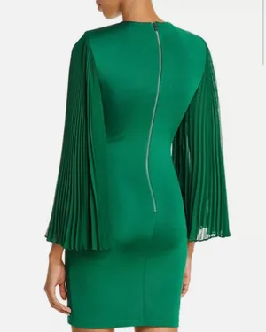 Alice + Olivia NWT Zaya Pleated Butterfly Long Sleeve Stretch Mini Dress thumbnail 3