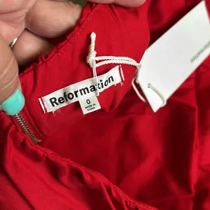 Reformation Tiana top in lipstick red thumbnail 7