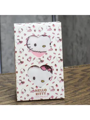 NWT Hello Kitty Womens Valentine's Day Giftable 2pack Crew Socks Pink Multi 4-10 thumbnail 2