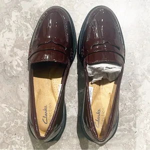 Clarks Westlynn Ayla Round-Toe Penny Loafers in Burgundy, Size 7, NEW thumbnail 8