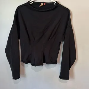 Pilcro Anthropologie Corset Sweatshirt Sweater Small Organic Cotton #1000 thumbnail 3