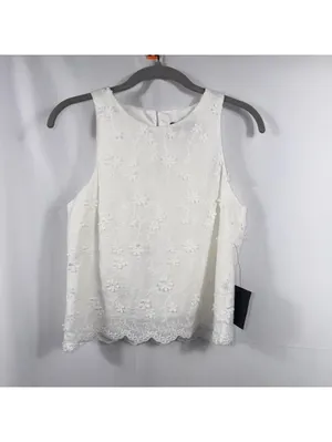 Lulus Pleasant Personality Floral Tank Top White NWT XS thumbnail 4