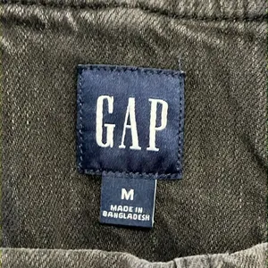 GAP Acid Wash Black Adjustable Razorback Overalls Pockets and Side Buttons- M thumbnail 11