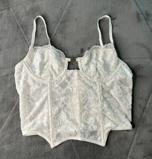 Corset Crop Top White thumbnail 1