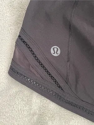 Lululemon Hotty Hot High Rise lined shorts 3.5” lace trim Black Athletic gym 0 thumbnail 6