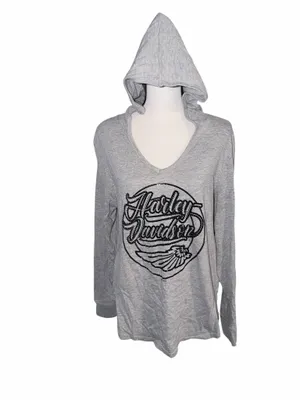 Harley-Davidson 2021 Embellished Hooded Pullover Graphic V-Neck San Antonio, Tx thumbnail 2