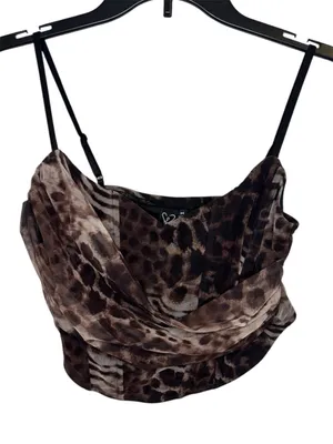 Windsor Brown Animal Print Draped Corset Style Top Size Medium NWT thumbnail 1