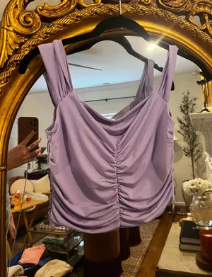 Abercrombie Lavender Ruched Women's Top thumbnail 1
