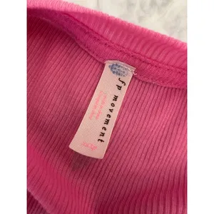 FREE PEOPLE Lightweight Sheer Ribbed Crewneck Tank Top Pink Size XS thumbnail 6