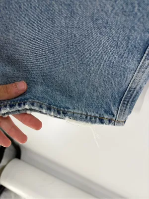 AGOLDE 90's Crop Mid-Rise light blue distress Loose Straight Jean denim size 28 thumbnail 10