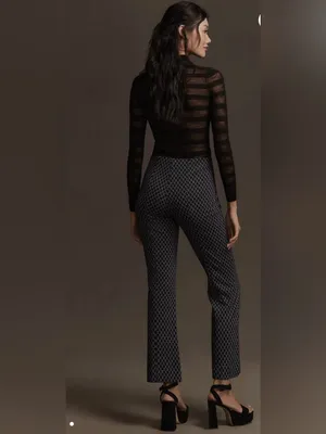 Maeve from Anthropologie The Margot Kick-Flare Cropped Pants: Argyle Edition thumbnail 2