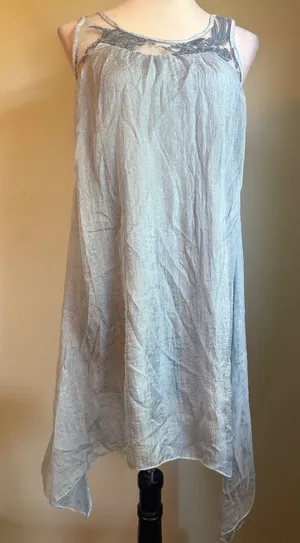 Nostalgia Blue Embroidered small boho flowy fairy whimsi romantic lace y2 dainty thumbnail 1