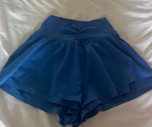 Aerie blue  real me ruched shorts thumbnail 1