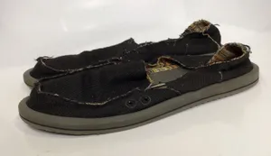 Sanuk Donna hemp cotton slip on shoes loafers‎ black womens size 8 casual beach thumbnail 1