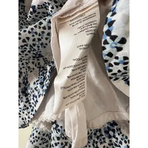 Anthropologie V-neck Plunge Tunic Mini Dress Women’s Small Floral Blue‎ White thumbnail 10