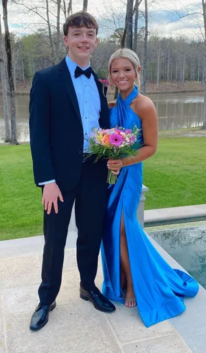 Sherri Hill Blue Prom Dress thumbnail 4