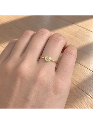 Pandora Retired Radiant Heart CZ 18K Gold Plated Ring Size 7.5 Sterling thumbnail 3