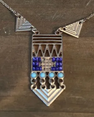Gold tone abstract pendant necklace thumbnail 5