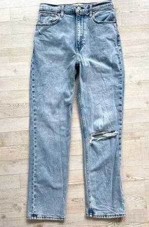 Abercrombie Curve Love Ultra High Rise Ankle Straight Jeans | 4 Long thumbnail 1