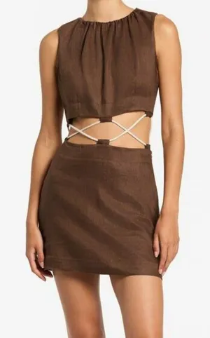 SIR BETTINA CORDED MINI DRESS Size 0 thumbnail 1