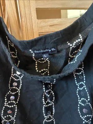 Boho Black & White Embellished Skirt Large thumbnail 4